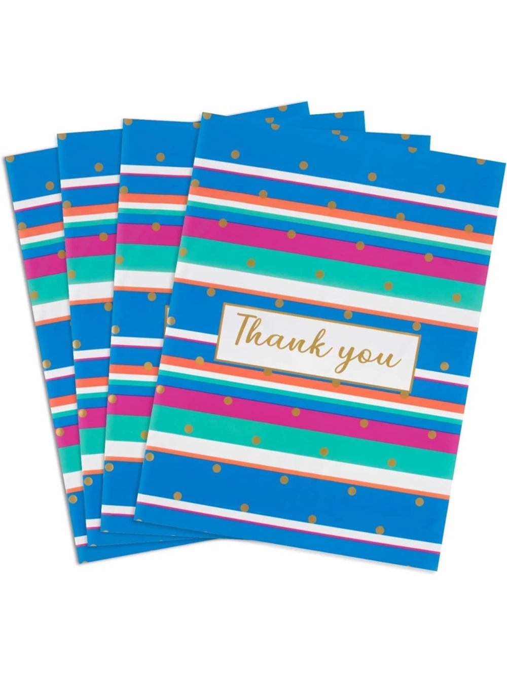 100 (10 x 13) Stripe Thank You Poly Mailers